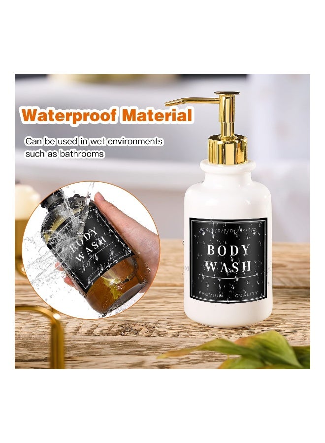 Generic 36PCS Waterproof Bottle Labels, Hand Soap Waterproof Label Stickers Durable Shampoo and Conditioner Bottle Labels Soap and Shampoo Waterproof Dispenser Tags for Glass or Plastic Bottles(Black) - Image 2