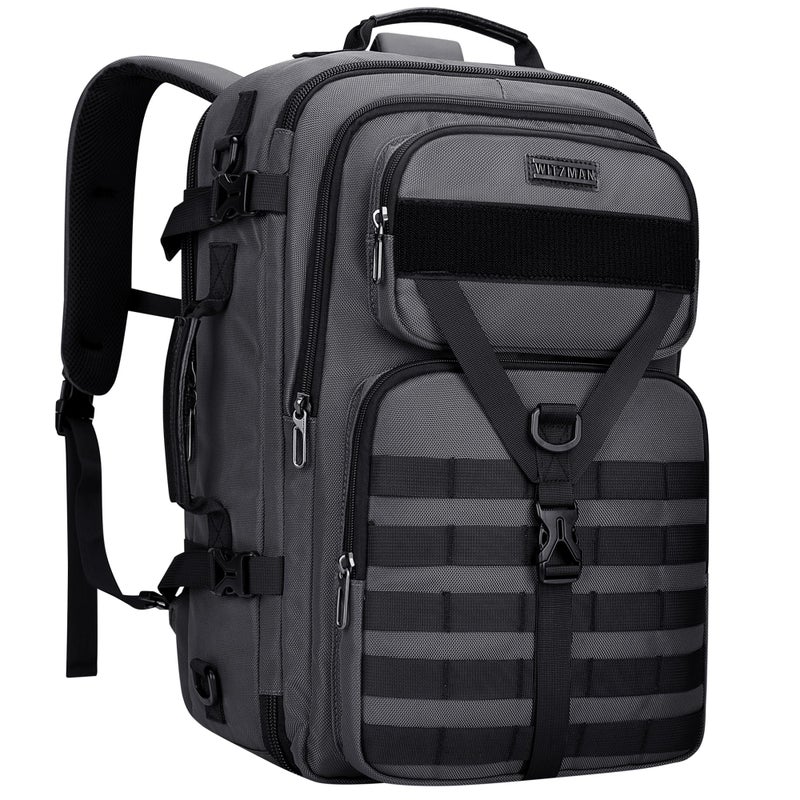 WITZMAN Carry On Travel Backpack for Men Large Convertible 45L Fit 17 Inch Laptop Backpack 3 in 1 Bag for Airline Approved(B688 Silvery Grey) - Image 1