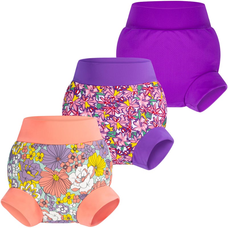 BIG ELEPHANT Baby Swim Diapers 3pcs, Reusable Adjustable Washable Waterproof Swimming Diaper for Boy's and Girl's, 3T - Image 1