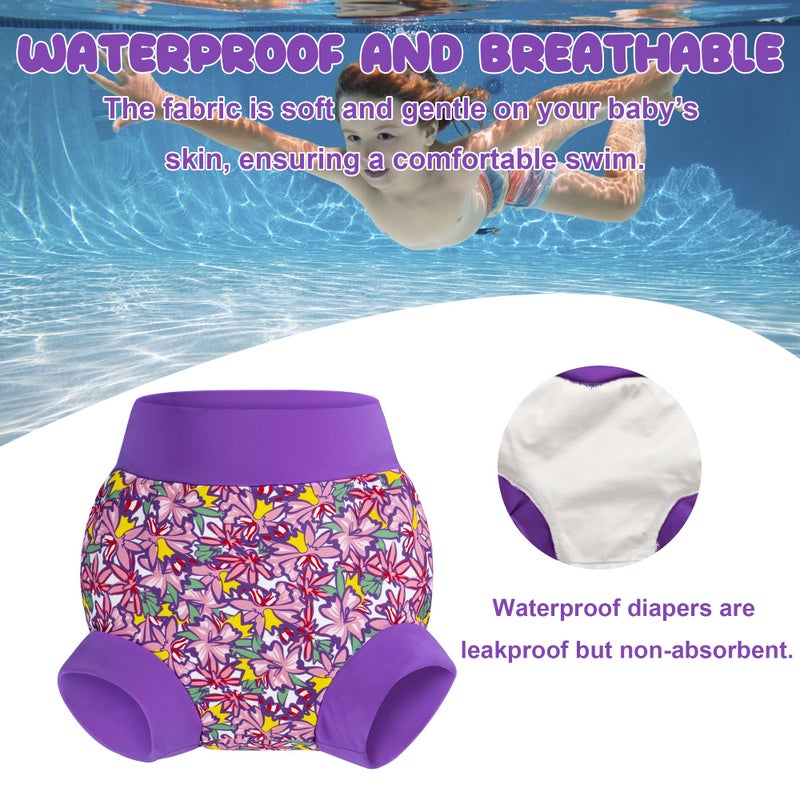 BIG ELEPHANT Baby Swim Diapers 3pcs, Reusable Adjustable Washable Waterproof Swimming Diaper for Boy's and Girl's, 3T - Image 3