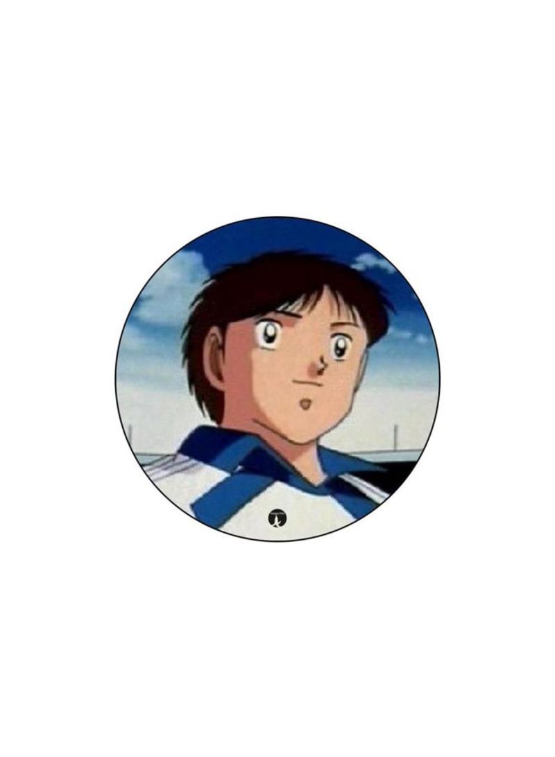 The Anime Captain Majid Printed Mouse Pad  White/Blue/Black