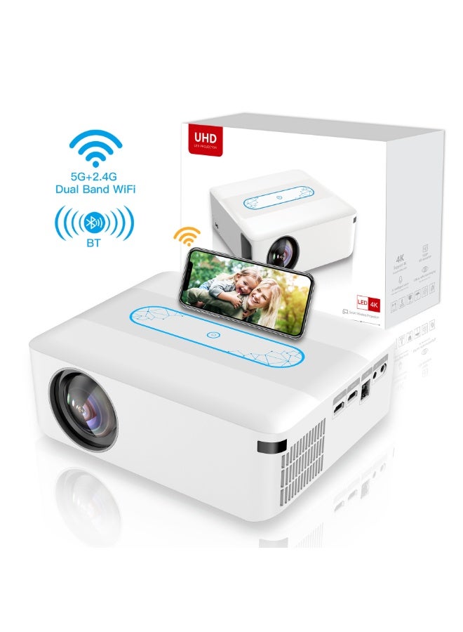 General Classic Projector Portable Smart Projector 1080P Ultra Full HD 4K AI Intelligence Wireless Bluetooth Projector 12000 Lumens Dual Band WiFi Grey  - Image 5