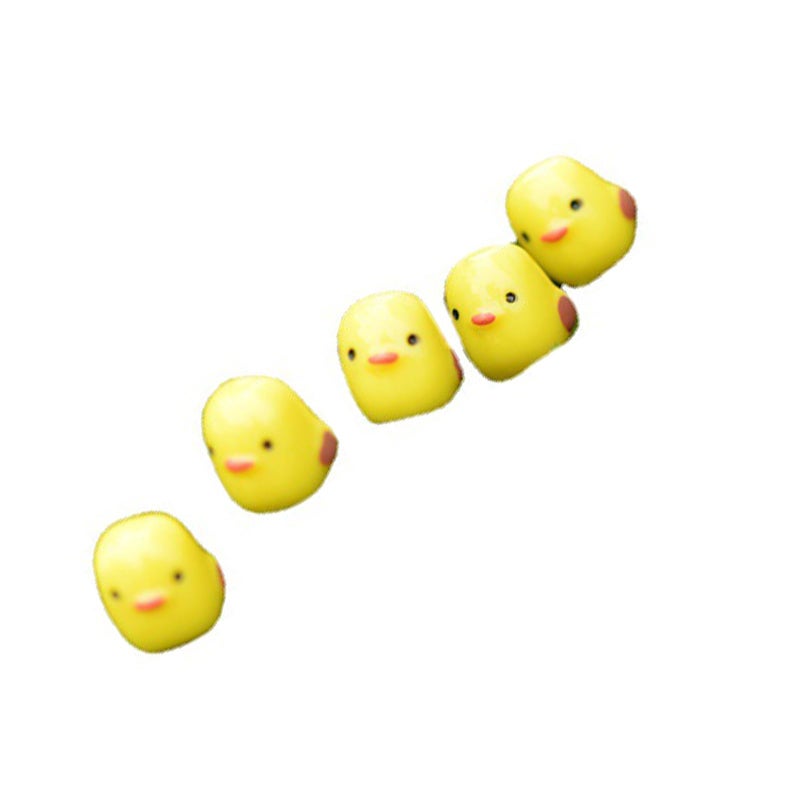 Set of 5 Mini Yellow Chick Figurines PVC Animal Statues for Room and Festival Decor - Image 2