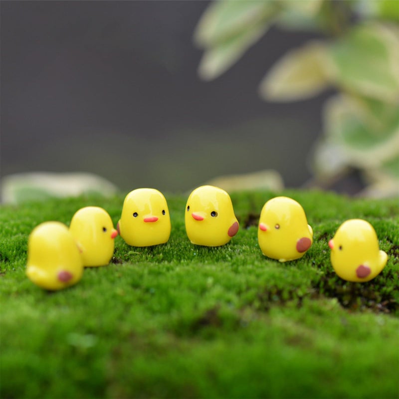 Set of 5 Mini Yellow Chick Figurines PVC Animal Statues for Room and Festival Decor - Image 3