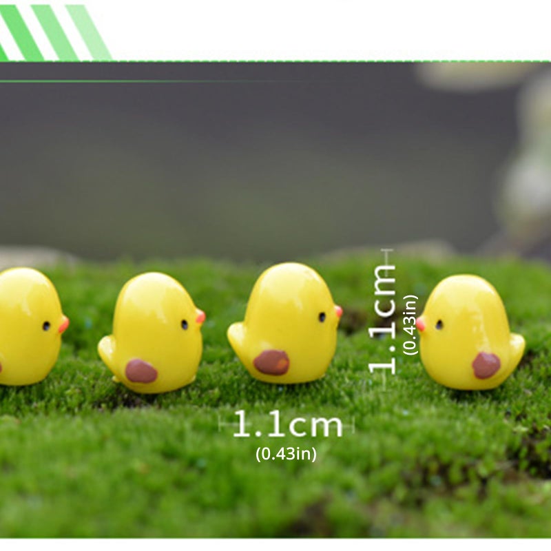 Set of 5 Mini Yellow Chick Figurines PVC Animal Statues for Room and Festival Decor - Image 4