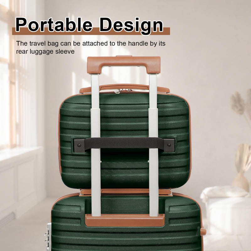 Joyway Carry On Luggage 20 Inch Expandable Suitcase with Spinner Wheel, 4 Piece Hard Shell Luggage Set with TSA Lock(Green brown) - Image 3