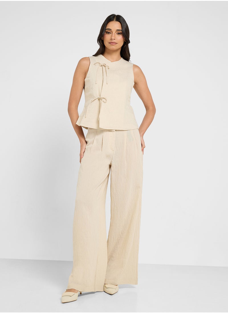 VERO MODA Pleated High Waist Plazzo Pants  - Image 4