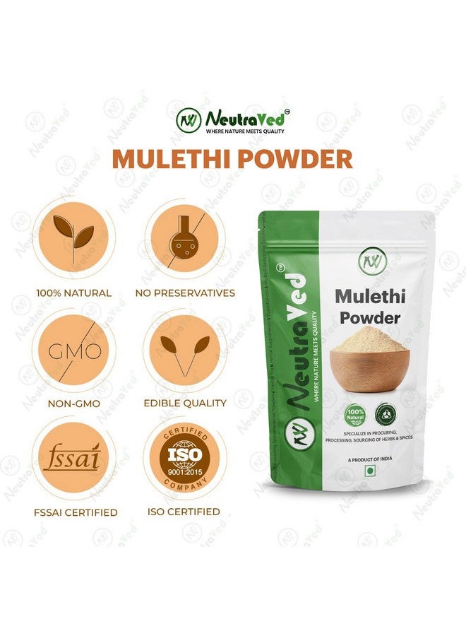 NeutraVed Mulethi Powder 100g | Natural Licorice Root Powder for Eating, Throat Comfort, Skin & Hair Care | Yashtimadhu Powder for Multiple Uses | 100% Natural Grade Licorice Powder- 100g - Image 2