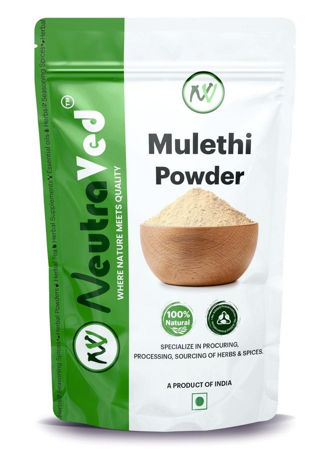 NeutraVed Mulethi Powder 100g | Natural Licorice Root Powder for Eating, Throat Comfort, Skin & Hair Care | Yashtimadhu Powder for Multiple Uses | 100% Natural Grade Licorice Powder- 100g - Image 1