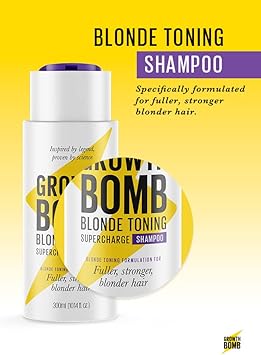 Growth Bomb Blonde Toning Supercharge Shampoo 300ml For fuller stronger blonder hair Yerba Mat Natural Ingredients Stimulates Growth - Image 3