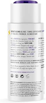 Growth Bomb Blonde Toning Supercharge Shampoo 300ml For fuller stronger blonder hair Yerba Mat Natural Ingredients Stimulates Growth - Image 2