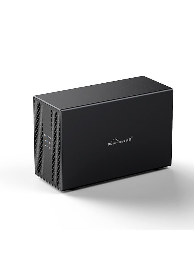 موضع محرك مزدوج معدني USB3.0 SATA صندوق القرص الصلب المحمول صفيف RAID لسطح المكتب ثنائي فتحة القرص غلاف RAID سبائك الألومنيوم اللون: منفذ القرص المزدوج C (المعيار الوطني/معيار الولايات المتحدة) - Image 5