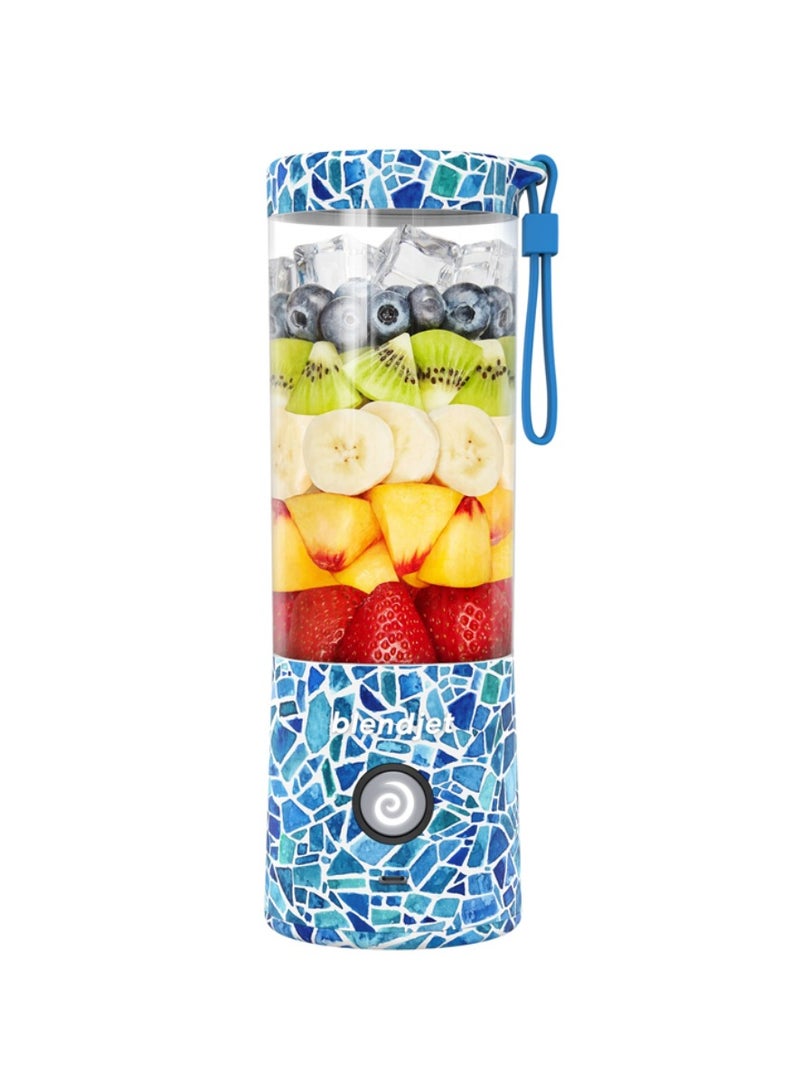 blendjet V2 Portable Blender Smoothie Maker, Personal Blender, Fruit Blender, Leak Proof Juicer, BPA-Free 475ml 200W Sports Bottle, USB-C Rechargeable, Ice Crusher with Stainless Steel Blades - Mosaic Print  - Image 1