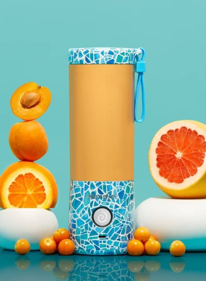 blendjet V2 Portable Blender Smoothie Maker, Personal Blender, Fruit Blender, Leak Proof Juicer, BPA-Free 475ml 200W Sports Bottle, USB-C Rechargeable, Ice Crusher with Stainless Steel Blades - Mosaic Print  - Image 2