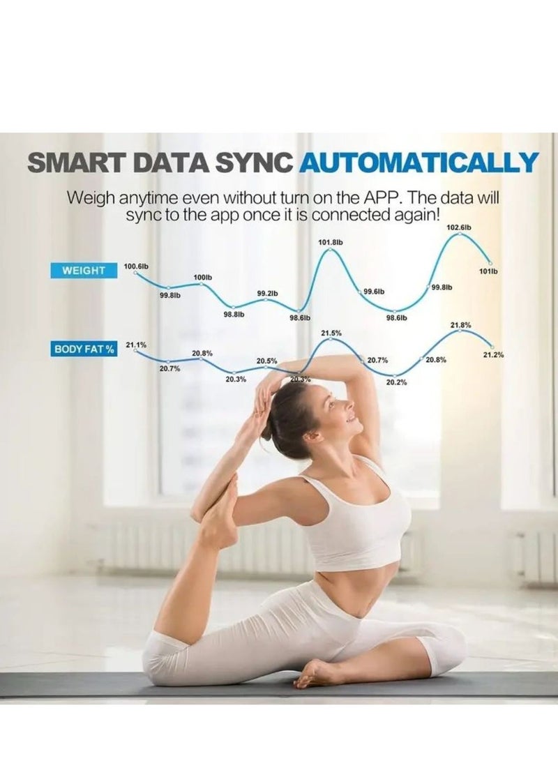 Body Fat Scale BT BMI Body Scales Smart Wireless Digital Weight Scale Body Composition Analyzer Weighing Scale (Balck) - Image 5