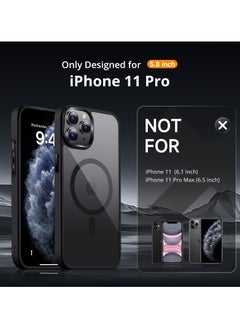 UCHUANG iPhone 11 Pro MagSafe Case Cover Slim thin Anti-Yellow Shockproof Protection Hard Scratch-Resistant Back Grade Clear Case for Apple iPhone 11 Pro 5.8 inch - Black  - Image 4