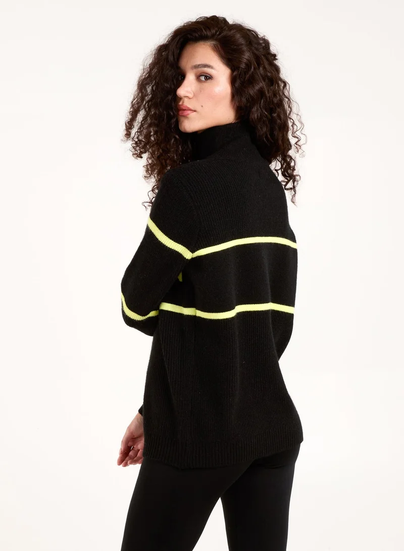 Blue Vanilla Zip Neck Logo Jumper