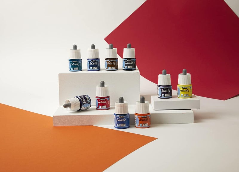 Pebeo Setasilk Silk Painting Bottle - 45 ml, Silver Grey - Image 3