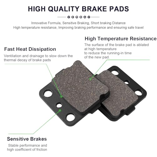 Yerbay Rear Brake Pads for Yamaha Banshee 350 YFZ350 1987-2009/Wolverine 350 YFM350 1995-2004/Blaster 200 YFS200 2003-2006/Raptor 250 YFM250 2008-2009 for Kawasaki KEF300 Lakota Sport 2001-2003 KFX450 - Image 3