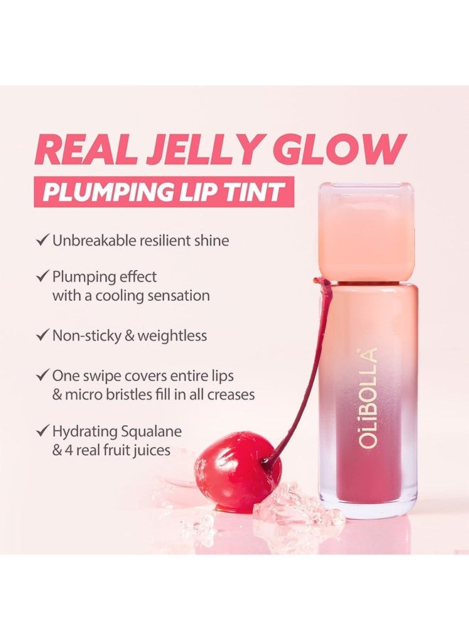 OLIBOLLA Jelly Tinted Glow Tint , Hydrating Lip Gloss with Long-Lasting Moisture, Lip Stain, Lightweight, Radiant Shine, Perfect for Daily Use #02 - Image 4