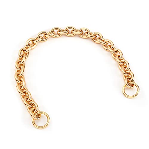 Xiazw Fashionable Heavy Aluminum O Shape Metal Chain Handle Shoulder Straps Replacement for Women's Handbag,Shoulder Bag (Gold) - Image 1