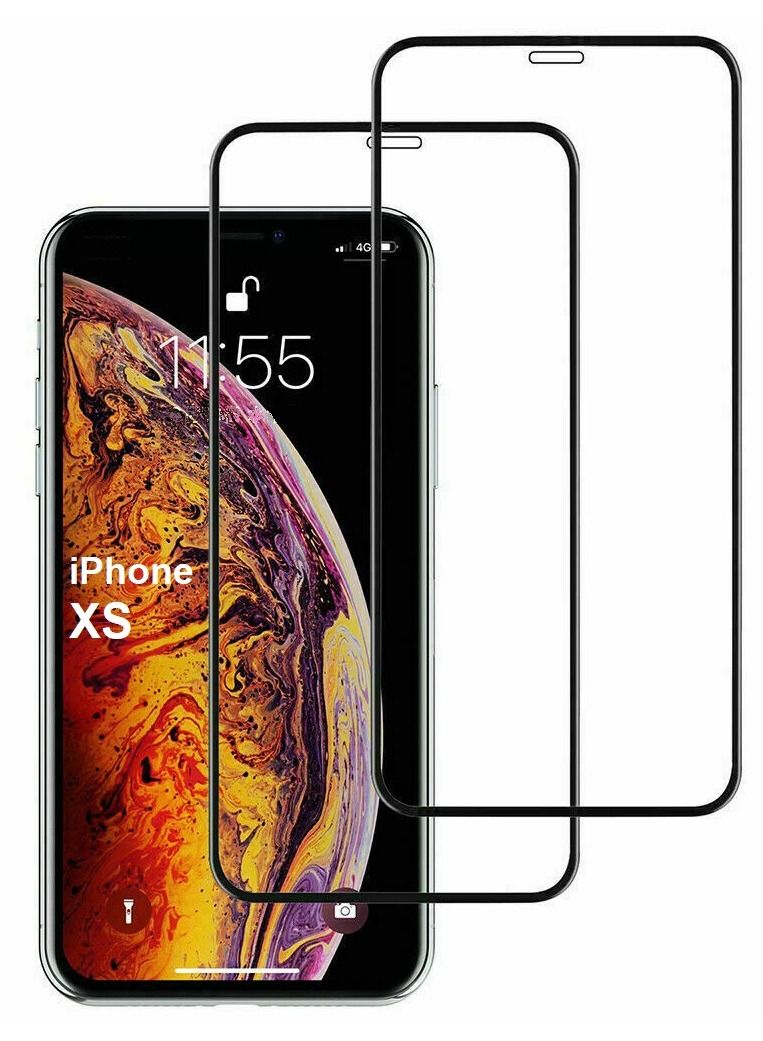CATANES 2Pack for iPhone XS and X Screen Protector Crystal Clear 9H Tempered Glass Scratch Resistant Full Coverage Film 5.8 inch - Image 1