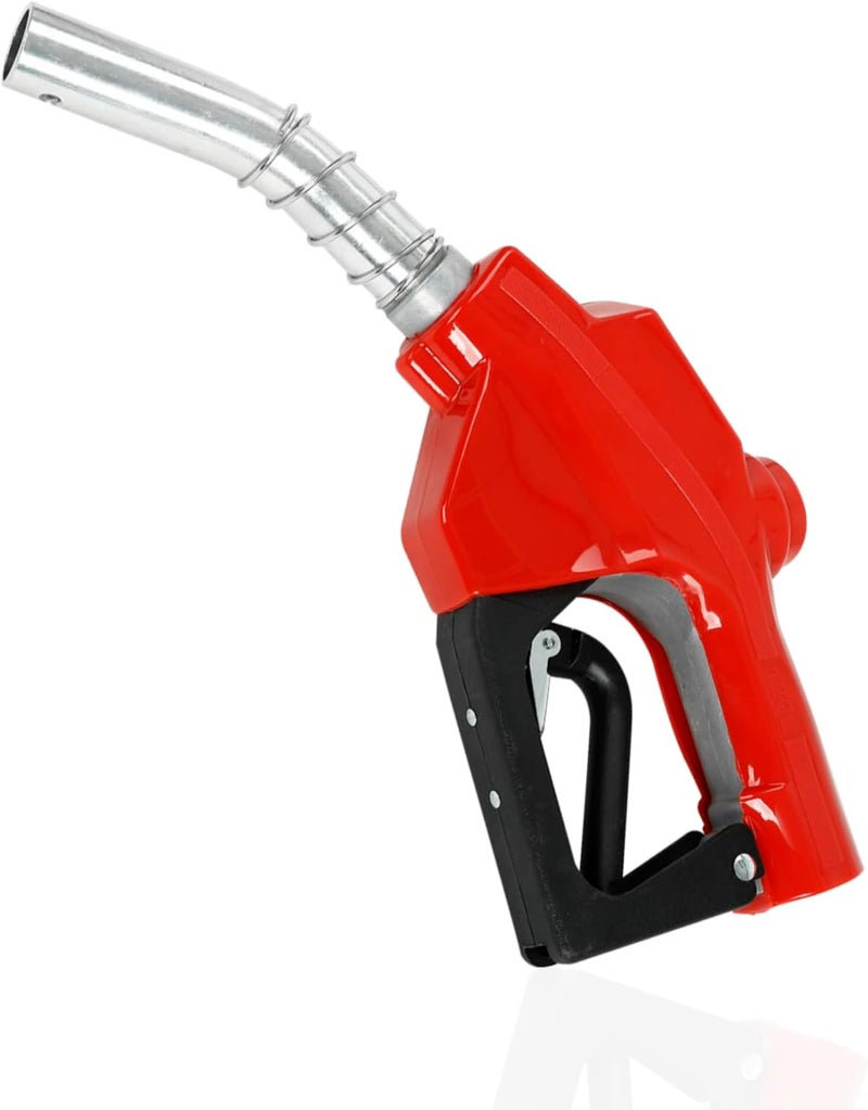 EASYBERG 1" NPT Auto Fuel Nozzle, Auto Shut Off Fuel Nozzle with 3-speed Padlock, Spout 1" for Gasoline, Diesel, Biodiesel and Kerosene, Red - Image 1