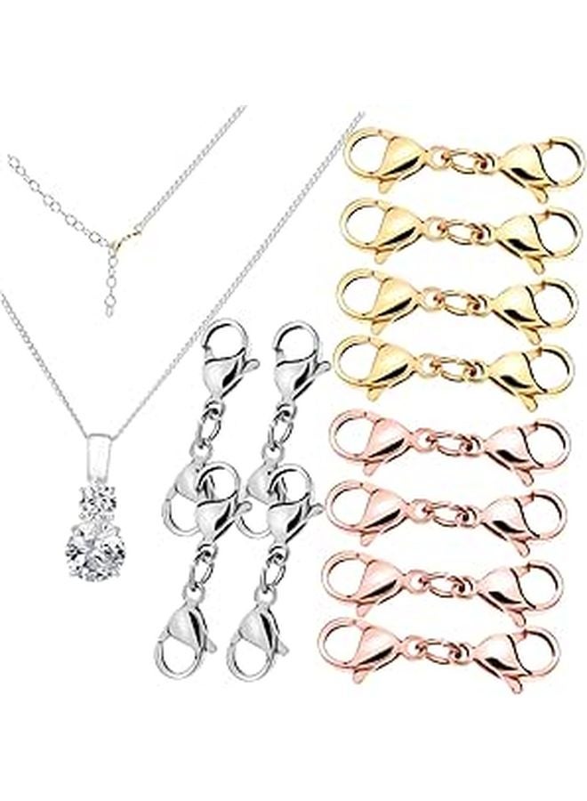 12Pcs Silver Lobster Clasps For Jewelry Making Necklace Bracelet Extender Hooks - Image 1