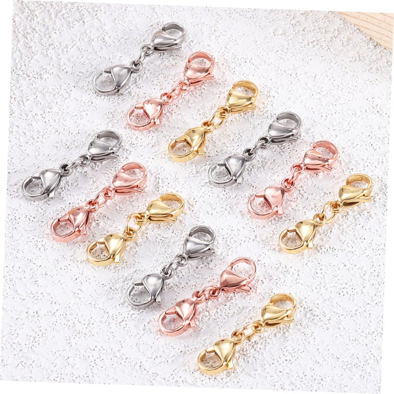 12Pcs Silver Lobster Clasps For Jewelry Making Necklace Bracelet Extender Hooks - Image 3