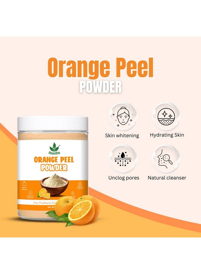 Havintha Natural Orange Peel Powder (Santra Chilka) for Glowing Skin & Hair Care | 100% Pure & Chemical-Free Face Pack | Helps Sun-Dried, Remove Tan, Acne & Blemishes | Herbal Skin Brightening Powder - 227gm - Image 3