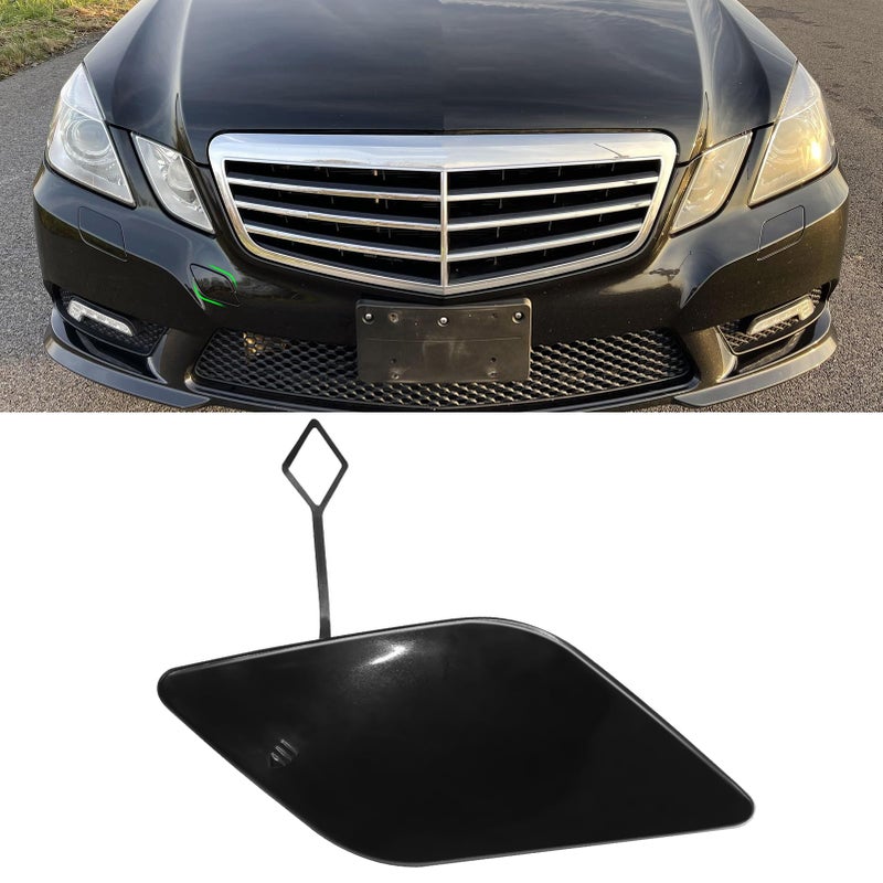 APESER Compatible with 20102013 Mercedes Benz Tow Hook Cover for EClass W212 E300 E350 E400 E550 A2128850126BlackRight Passenger SideFront Bumper Towing Eye Cap