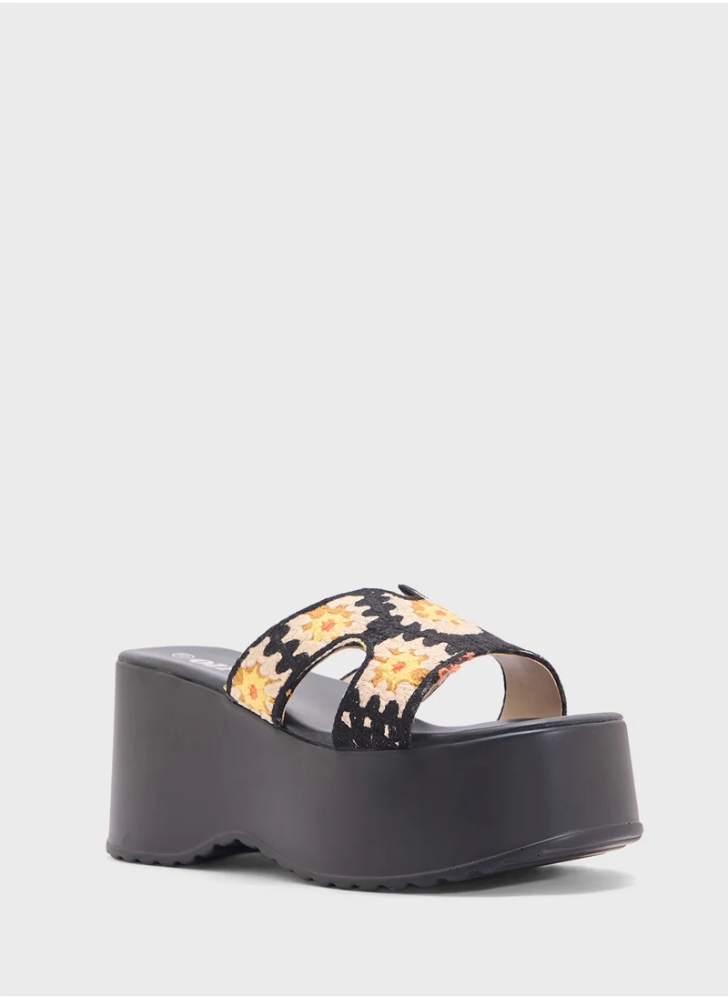 OZZO Wedged Floral Sandal