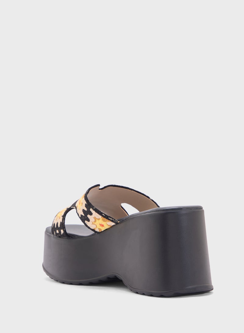 OZZO Wedged Floral Sandal - Image 3