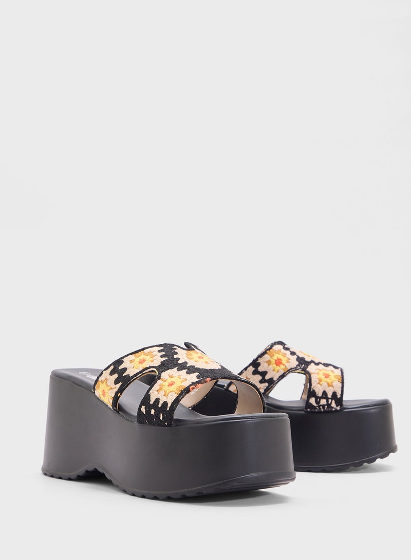 OZZO Wedged Floral Sandal - Image 4