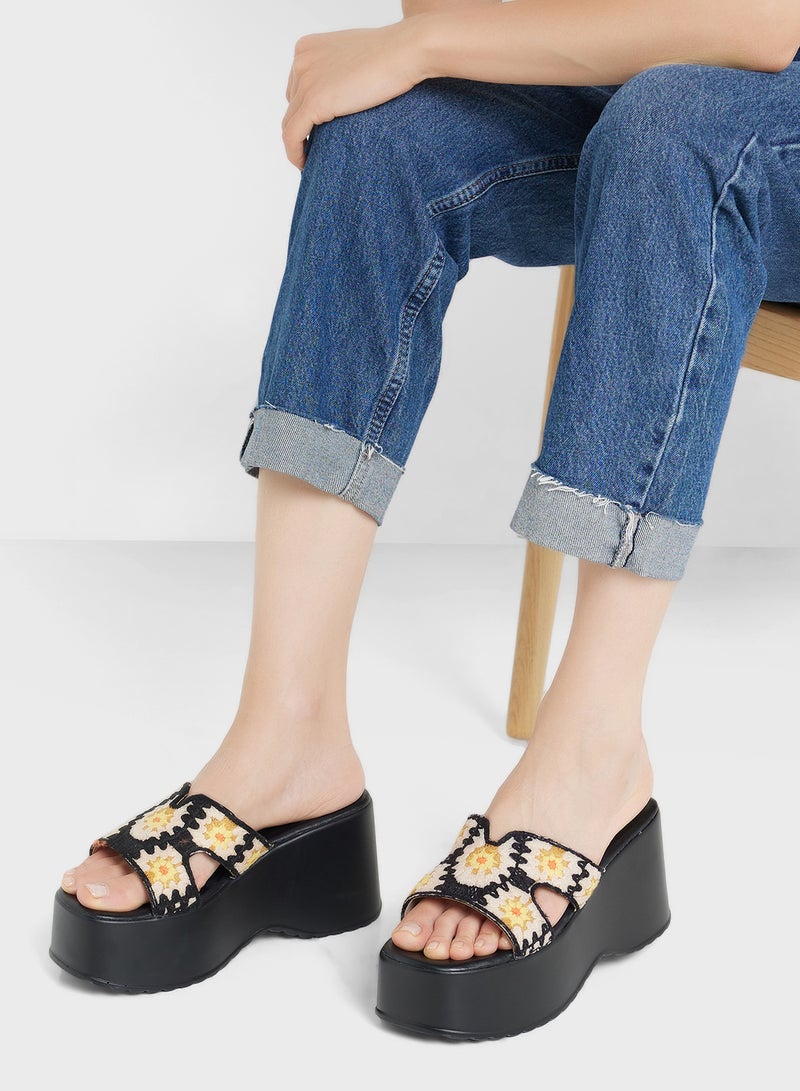 OZZO Wedged Floral Sandal - Image 5