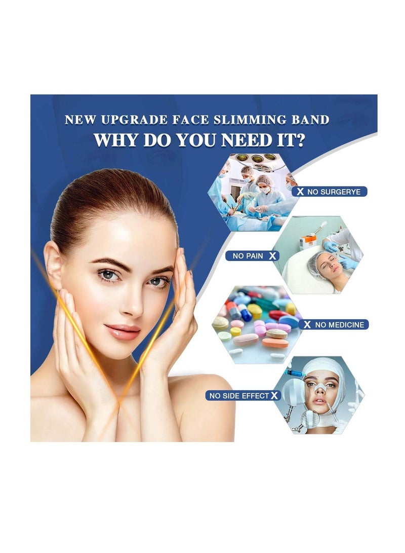 SYOSI Breathable Face Slimming Strap, Face Lift Strap, Reusable Face Lifting Bandage Pain-Free Jawline Shaping Band, V Line Shaping Face Masks, Anti-Sagging-Aging-Wrinkle-Snore Belt for Women |White  - Image 2