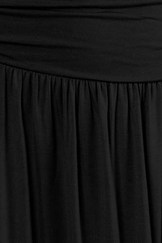 Simlu Black Skirts for Women - Knee Length High Waisted Flowy Aline Pocket Skirt (Size Medium, Black) - Image 4