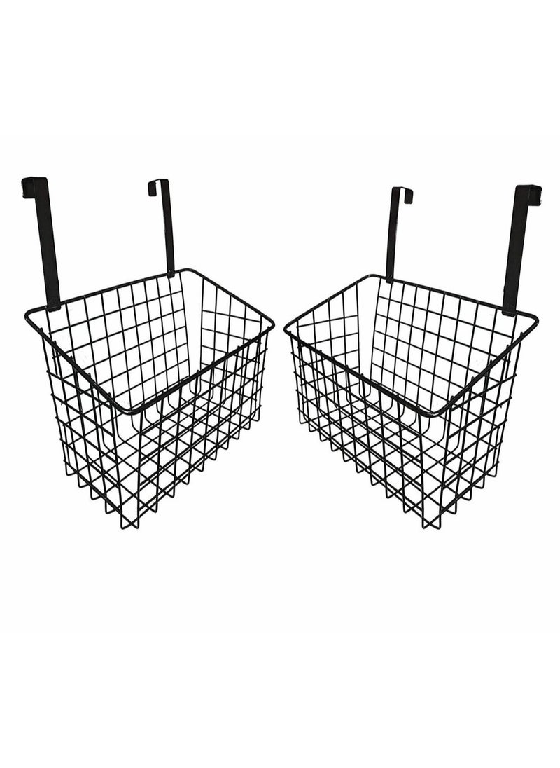 DubaiGallery - 2Pcs Styleys Iron Multifunctional Kitchen Rack Over The Cabinet Door Wire Storage Basket - Image 1
