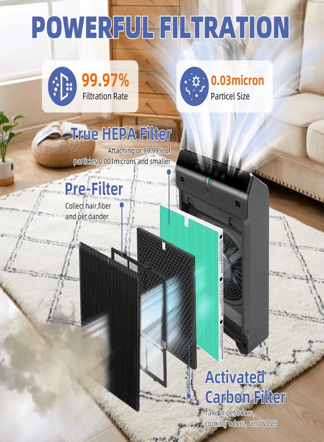 Pulluty 5510 5520 HEPA Toxin Absorbe Air Purifier Filter Q Replacement for Winix 5510 5520 Plasmawave Air Purifier H13 True HEPA Carbon Filter,# 1712-0123-00,2 Combon Set - Image 2