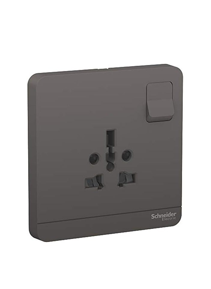 AvatarOn, 1 Gang, International Socket, 16A 250V, Dark Grey, E8315TS_DG