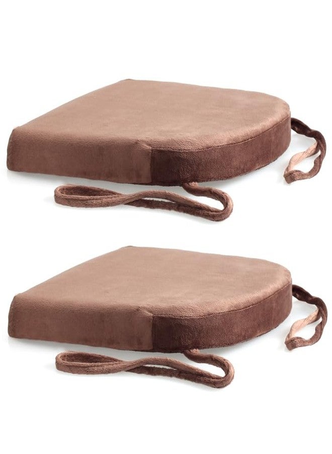 Augld 14x14 Metal Chair Cushion Set of 2 Memory Foam School Chair Cushion Small U Shape Seat Cushion Coffee - Image 1