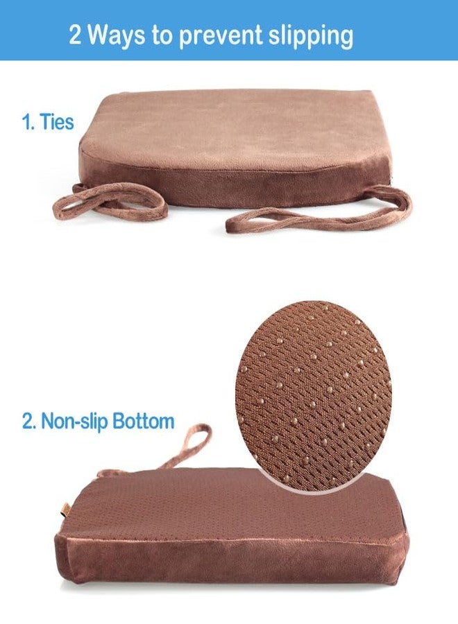 Augld 14x14 Metal Chair Cushion Set of 2 Memory Foam School Chair Cushion Small U Shape Seat Cushion Coffee - Image 5