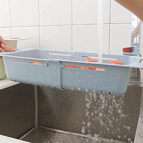 Lipsa Enterprise Kitchen Expandable OverTheSink Dish Drying Rack Vegetable Washing Basket Kitchen Tray Organizer Multicolor Plastic Pack of 1 Pcs - Image 2