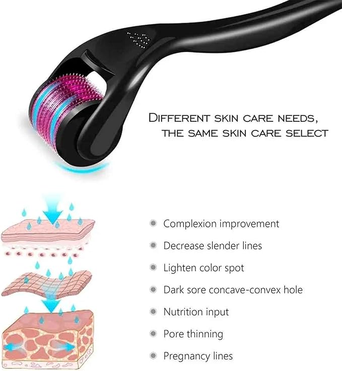 Derma Roller 540 Titanium Microneedling Beard Growth Roller for Hair Growth Men and Women Stimulate Beard and Hair Growth Roller for Stimulate Hair Growth Facial Skin Care Scar removal 15mm - Image 3