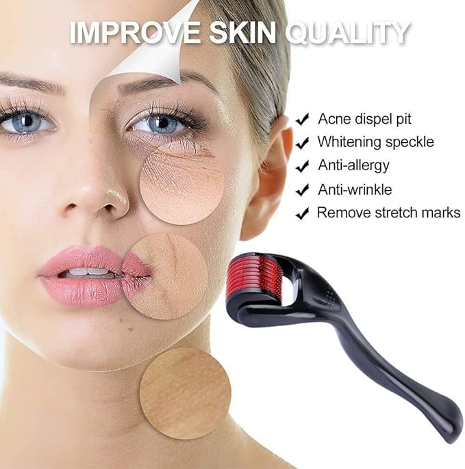 Derma Roller 540 Titanium Microneedling Beard Growth Roller for Hair Growth Men and Women Stimulate Beard and Hair Growth Roller for Stimulate Hair Growth Facial Skin Care Scar removal 15mm - Image 2