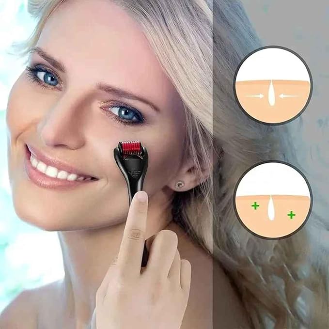 Derma Roller 540 Titanium Microneedling Beard Growth Roller for Hair Growth Men and Women Stimulate Beard and Hair Growth Roller for Stimulate Hair Growth Facial Skin Care Scar removal 15mm - Image 4