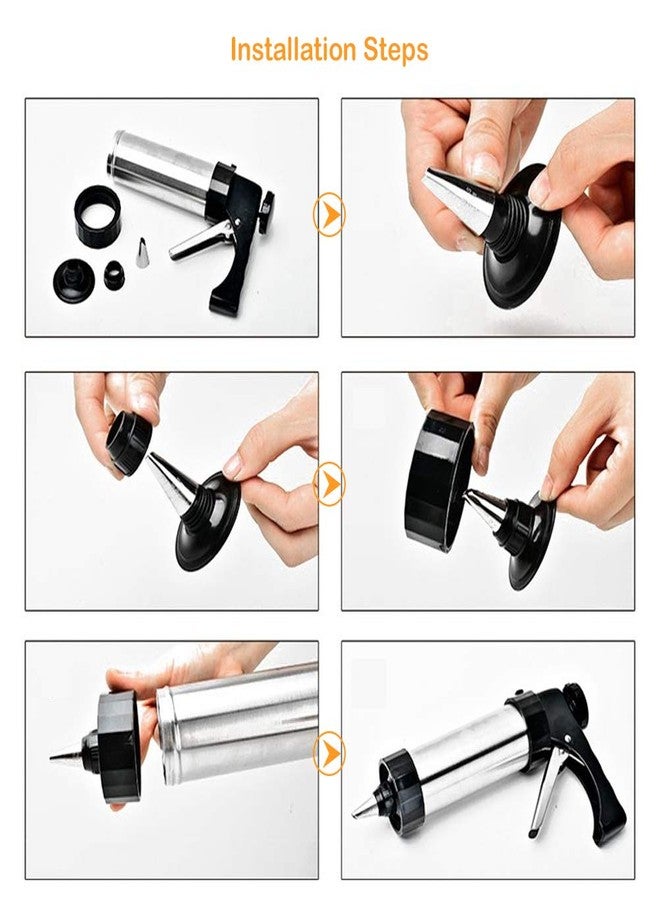 Zerodis Biscuit Press Gun Kit,Stainless Steel Cookie Press Gun Set with 13 Discs and 7 Icing Tips Cookie Maker Cookie Press Machine Home DIY Biscuit Maker (Assorted Color) - Image 3