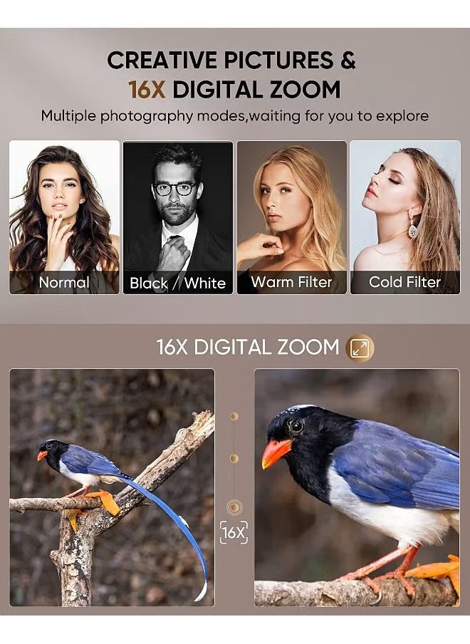 Generic - 48MP 4K Camera - Autofocus Digital Camera - Anti-shake - Rechargeable Compact Mini Camera with 16X Digital - Portable Pocket Camera - Image 1