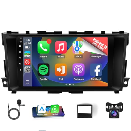 Naifay Android 12 Car Radio for Nissan Altima 2013-2018(Not Fit Premium Audio System&Large Screen), 9inch Touch Screen for Altima Stereo with Carplay Android Auto Bluetooth FM GPS WiFi Camera - Image 1