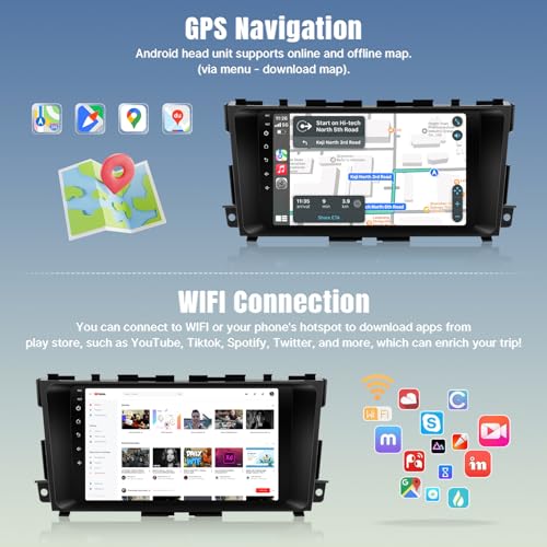 Naifay Android 12 Car Radio for Nissan Altima 2013-2018(Not Fit Premium Audio System&Large Screen), 9inch Touch Screen for Altima Stereo with Carplay Android Auto Bluetooth FM GPS WiFi Camera - Image 4